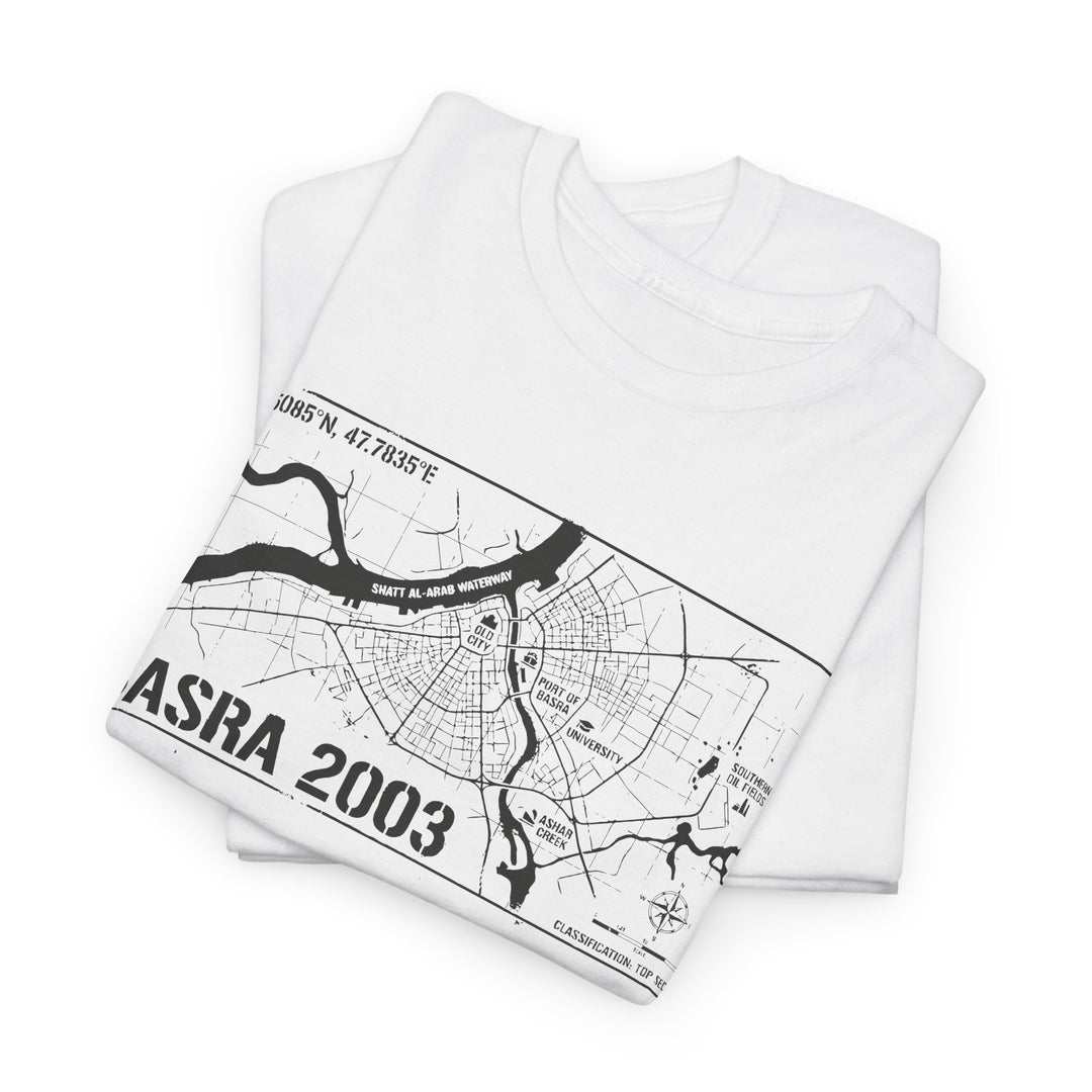 Basra 2003 Vintage Military Map T-Shirt