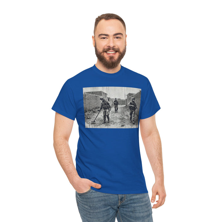 Helmand Vallon Patrol T-Shirt - Vintage Military Graphic Tee - Black &amp; White
