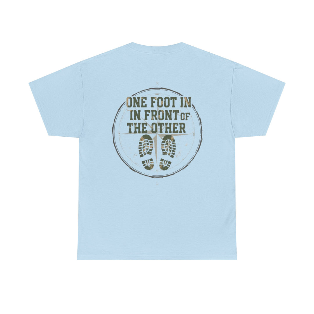 Gallus Inspirational Tee — “One Foot In Front Of The Other” Casual Graphic T-Shirt