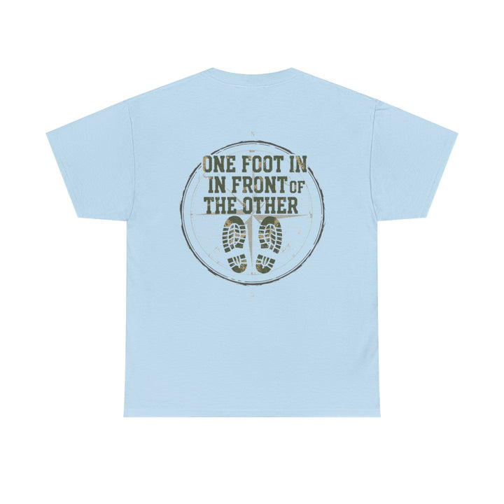 Gallus Inspirational Tee — “One Foot In Front Of The Other” Casual Graphic T-Shirt