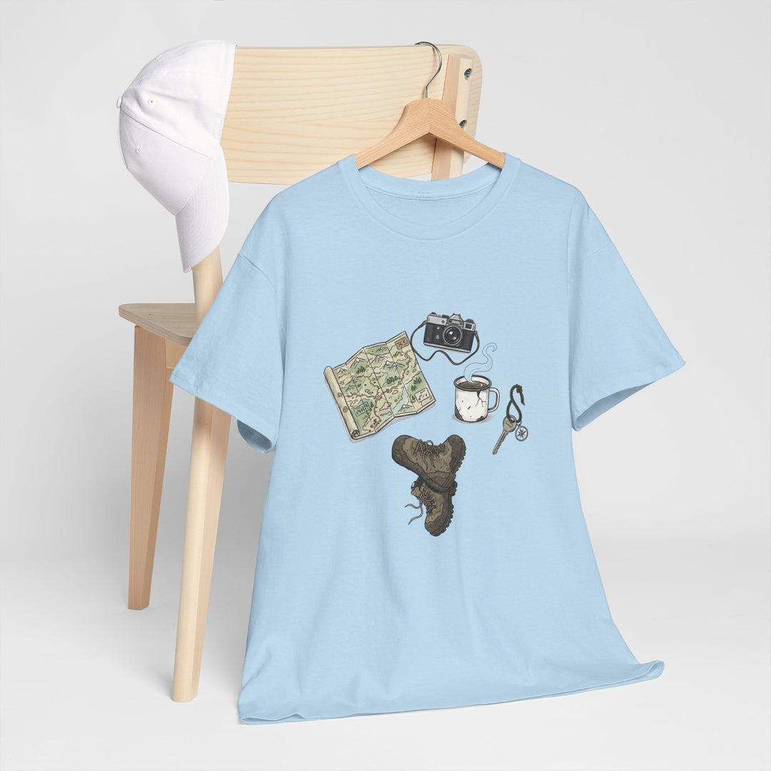 Retro Mountain Camping Gear Graphic T-Shirt - Outdoor Adventure Tee