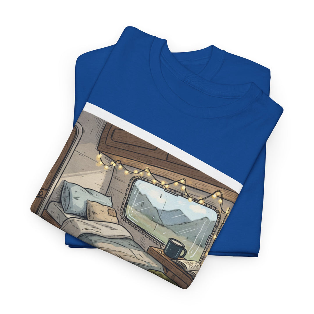 Retro Van Life Interior Graphic T-Shirt - Cozy Camper Van Aesthetic Tee