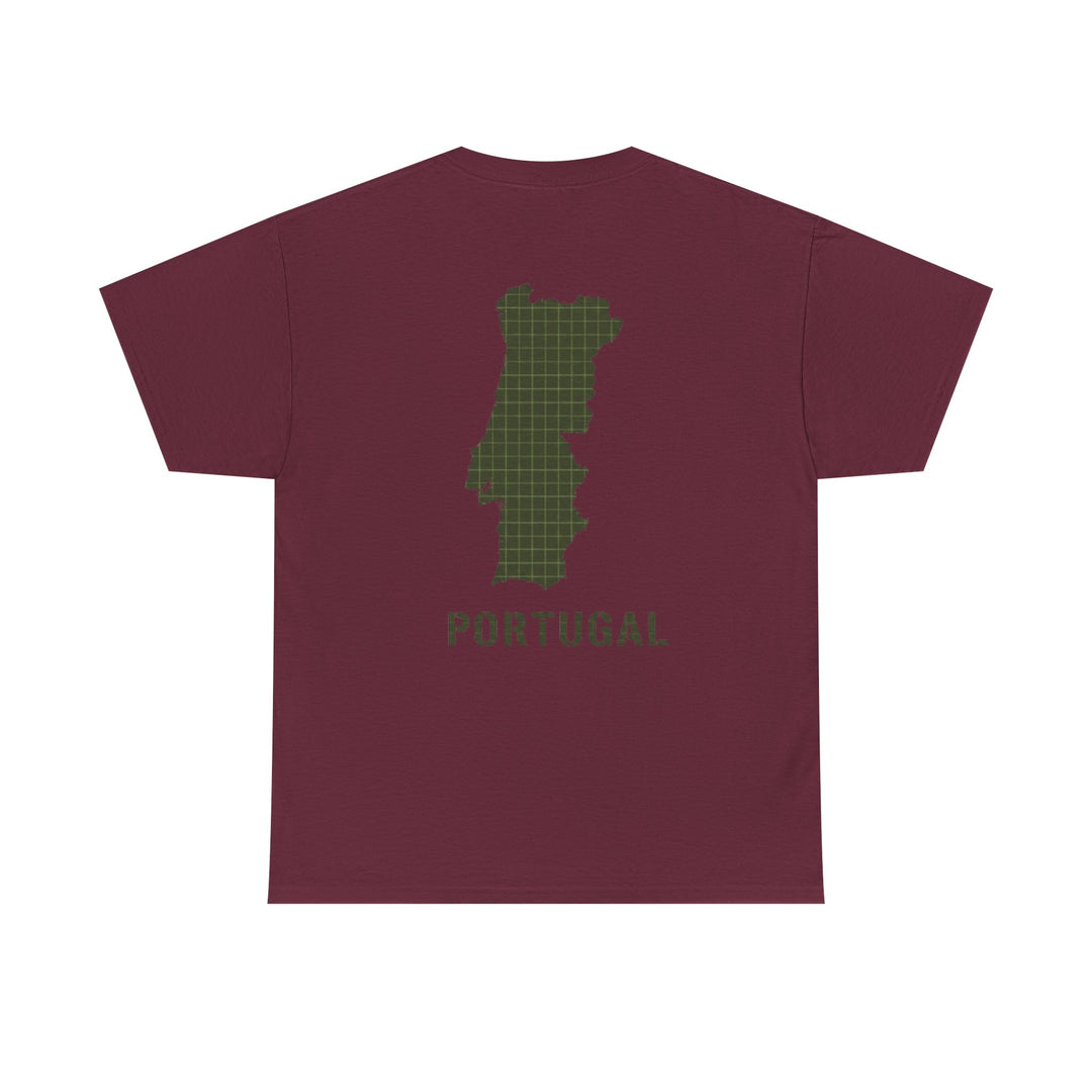 Portugal Map T-Shirt — Vintage Green Grid Portugal Tee