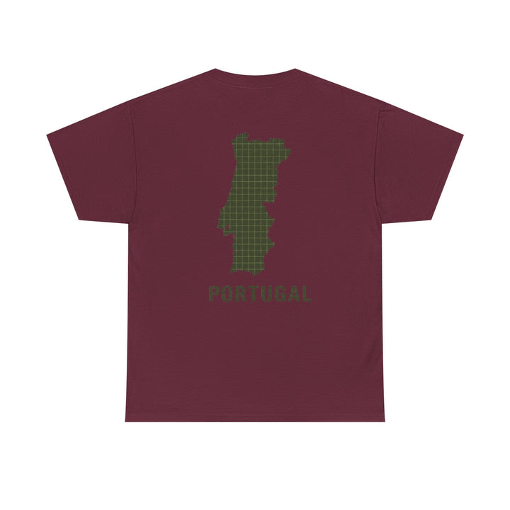 Portugal Map T-Shirt — Vintage Green Grid Portugal Tee