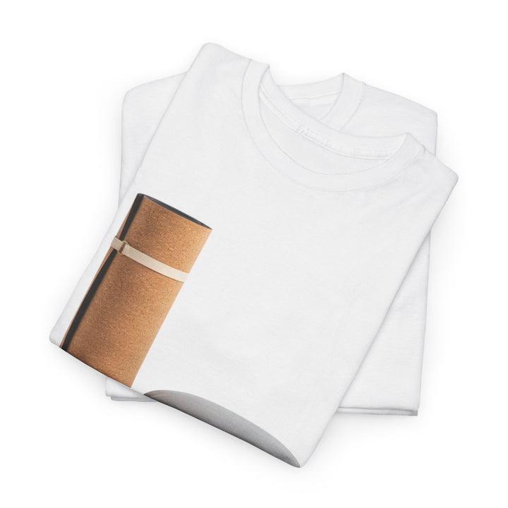 Mat &amp; Meditation Cushion Tee – soft, breathable cotton featuring a yoga-inspired design. Perfect for meditation, studio practice, or mindful everyday wear.