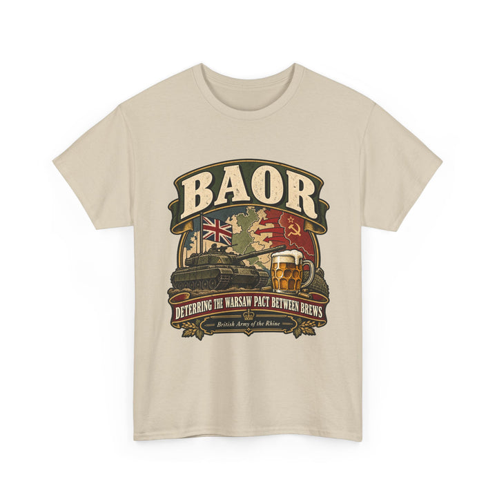 BAOR T-Shirt — “Deterring the Warsaw Pact Between Beers” Cold War Humour Tee