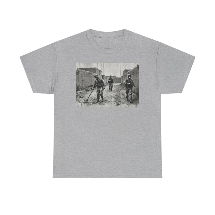 Helmand Vallon Patrol T-Shirt - Vintage Military Graphic Tee - Black &amp; White