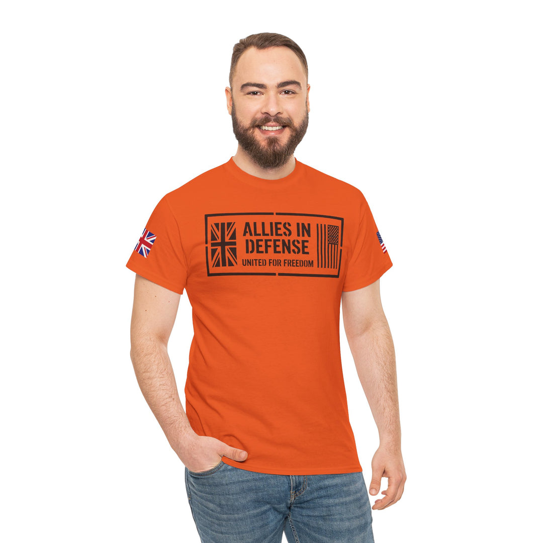 UK &amp; US Allies Defence Veteran Tee — Flags on Sleeves