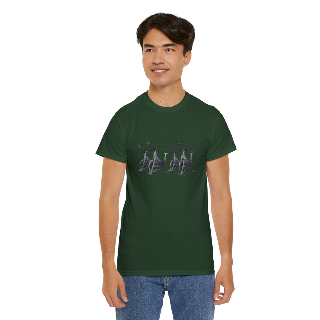 Spin Bikes Tee – soft, breathable cotton designed for indoor cycling and spin classes. Comfortable, durable, and perfect for active lifestyles.