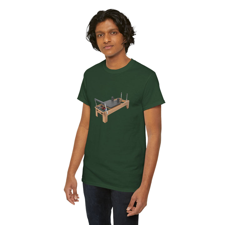 Pilates Reformer Tee – soft, breathable cotton designed for Pilates sessions. Comfortable, flexible, and perfect for reformer workouts or casual wear.