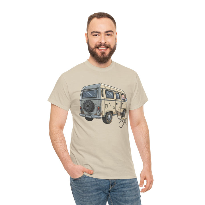 Retro Van Life Graphic T-Shirt - Classic Camper Van Adventure Tee