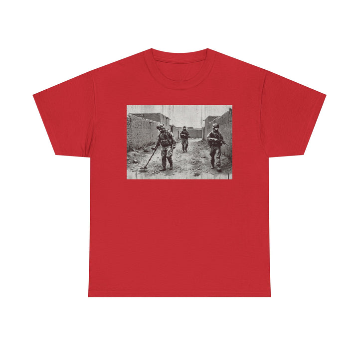 Helmand Vallon Patrol T-Shirt - Vintage Military Graphic Tee - Black &amp; White