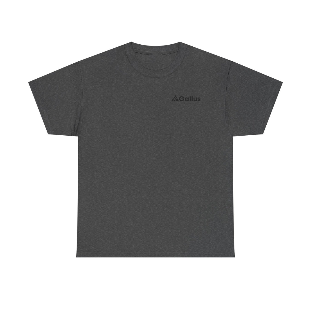 Mountain Sunset Graphic Tee — Vintage Nature Poster Back Print