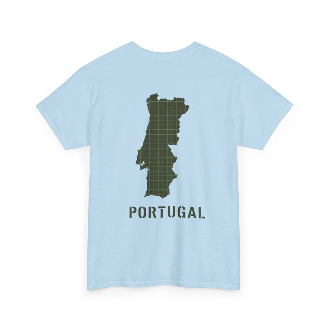 Portugal Map T-Shirt — Vintage Green Grid Portugal Tee