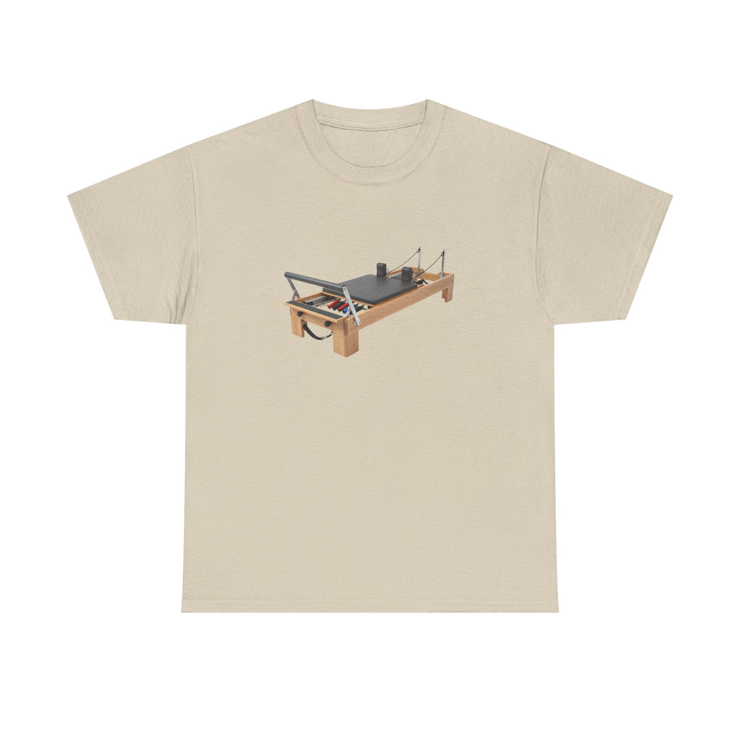 Pilates Reformer Tee – soft, breathable cotton designed for Pilates sessions. Comfortable, flexible, and perfect for reformer workouts or casual wear.