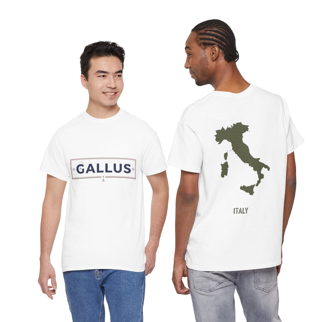 Italy Map Tee — GALLUS Logo Casual Cotton T-Shirt