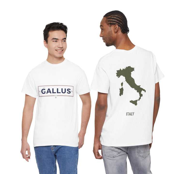 Italy Map Tee — GALLUS Logo Casual Cotton T-Shirt