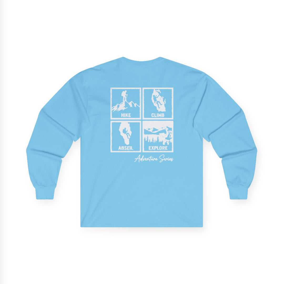 Long Sleeve Tee — Gallus Adventure Series: Hike, Climb, Abseil, Explore Graphic