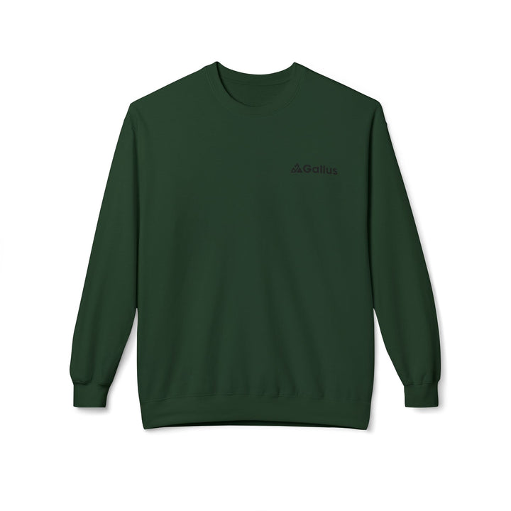 Spain Map Crewneck Sweatshirt — Military Green Grid Spain Graphic