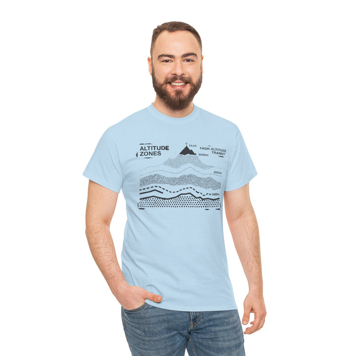 Retro Mountain Altitude Graphic T-Shirt — Vintage Topographic Hiking Tee