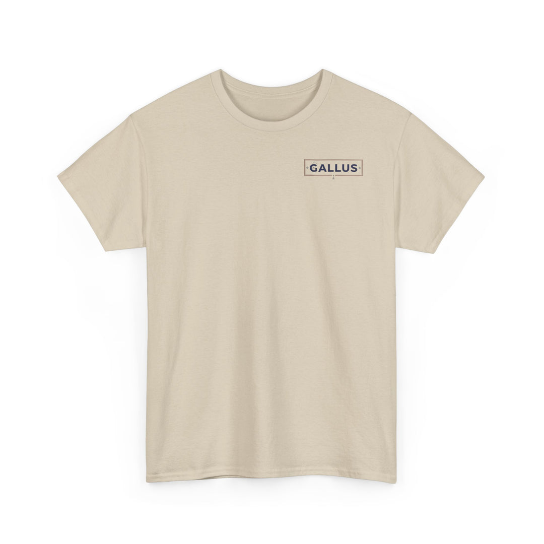 Gallus Logo T-Shirt — Minimal Retro Chest &amp; Back Graphic Tee