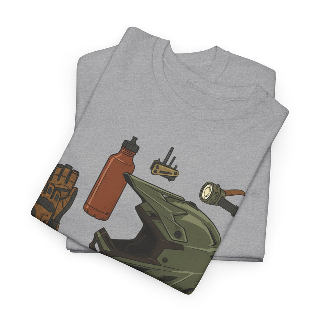 MTB Gear Layout T-Shirt — Mountain Bike Essentials Tee