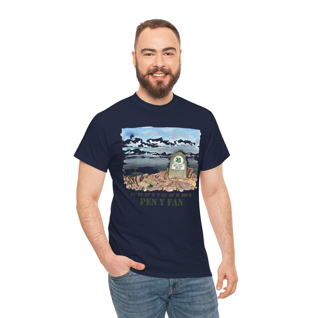 Pen y Fan Landscape T‑Shirt — Wales Mountain Hiking Souvenir Tee