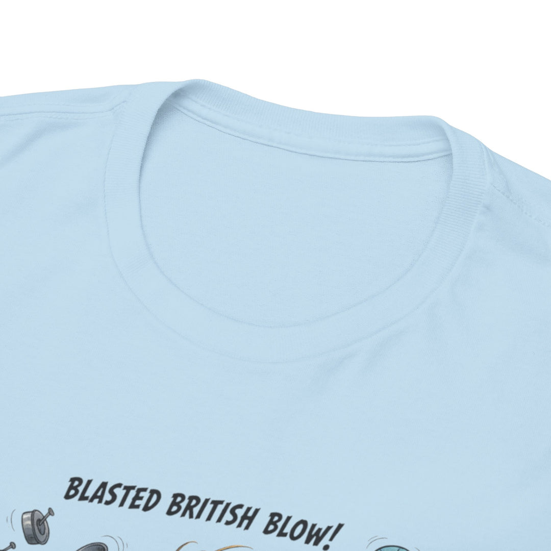 Blasted British Blow Graphic T-Shirt — Retro UK Camping Adventure Tee