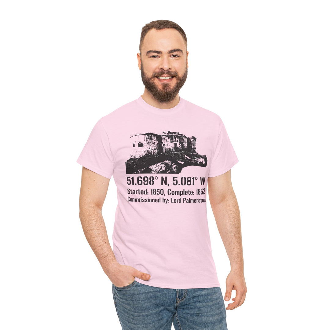 Stack Rock Fort T‑Shirt — Coastal Landmark Graphic Tee