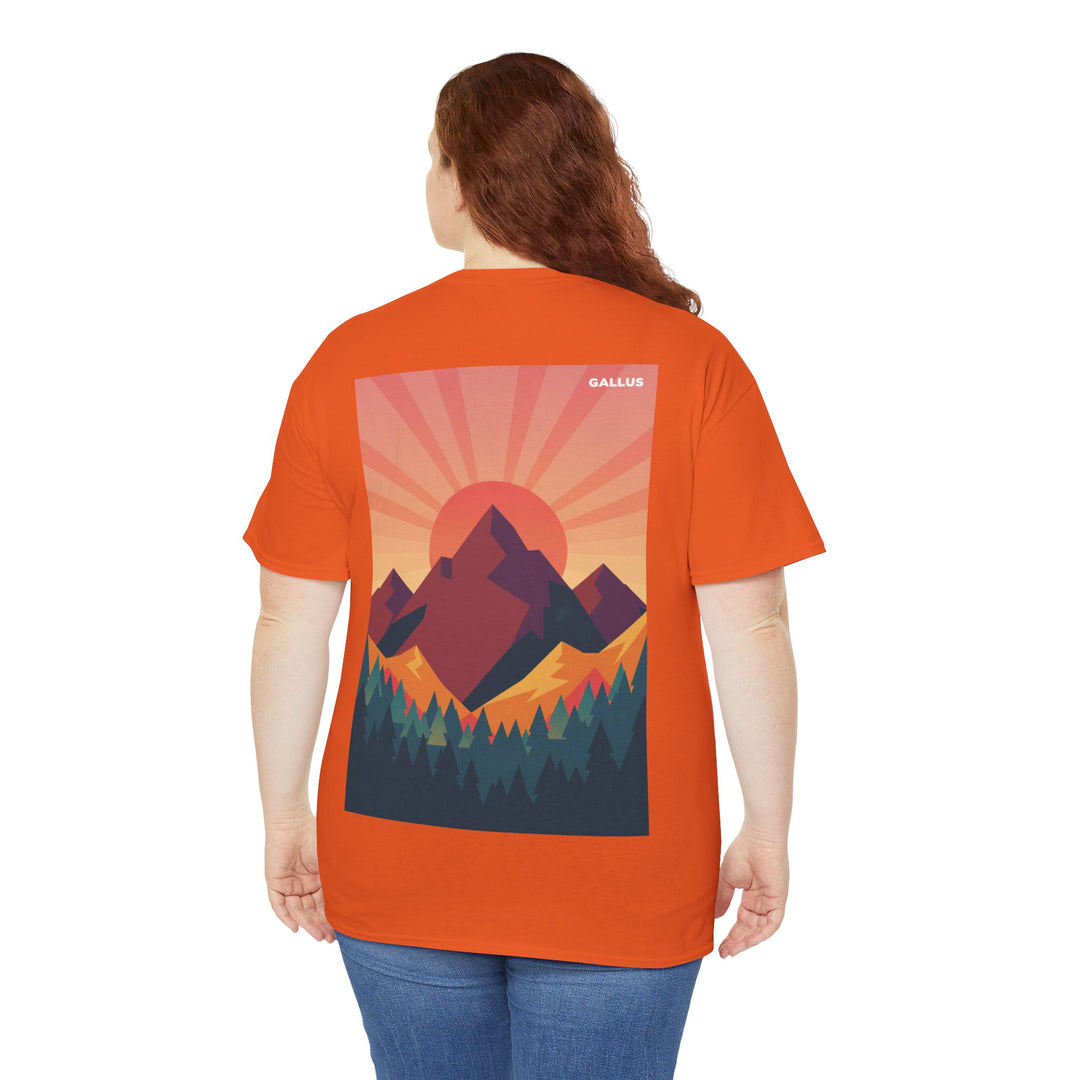 Mountain Sunset T-Shirt — Retro Nature Graphic Tee with &