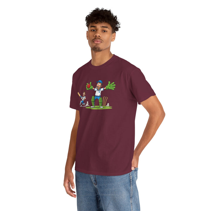 Cricket Catch Graphic Cartoon T-Shirt