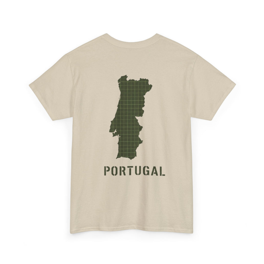 Portugal Map T-Shirt — Vintage Green Grid Portugal Tee