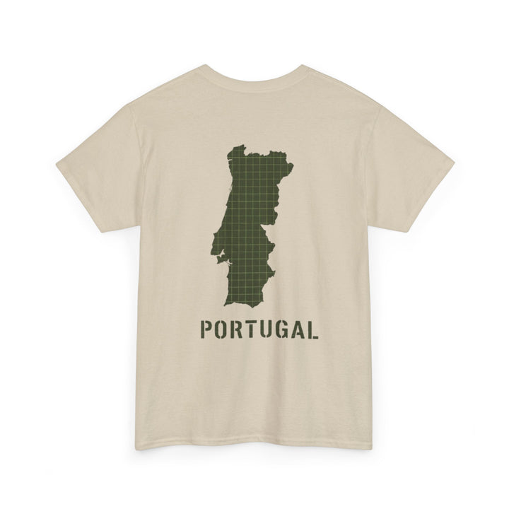 Portugal Map T-Shirt — Vintage Green Grid Portugal Tee