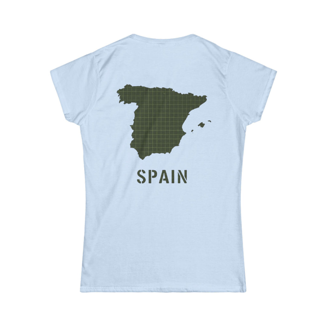 Spain Map Womens Tee — Gallus Logo Travel T‑Shirt