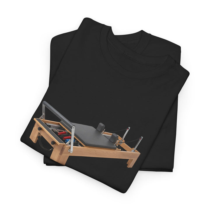 Pilates Reformer Tee – soft, breathable cotton designed for Pilates sessions. Comfortable, flexible, and perfect for reformer workouts or casual wear.