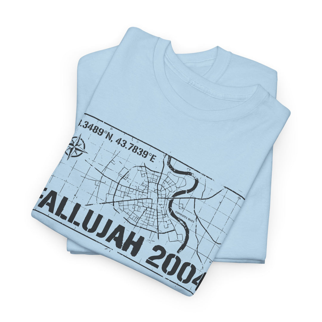 Fallujah 2004 Map Tee — Military Deployment Memorial T-Shirt