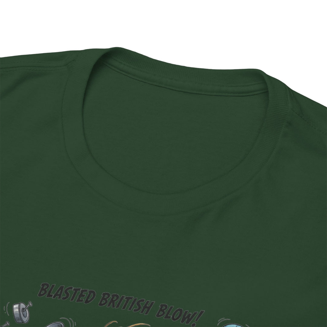 Blasted British Blow Graphic T-Shirt — Retro UK Camping Adventure Tee
