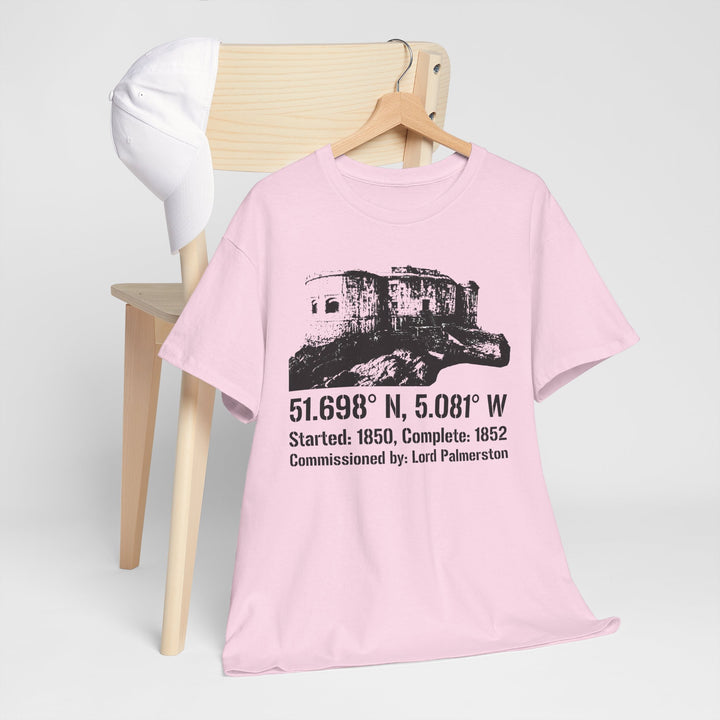 Stack Rock Fort T‑Shirt — Coastal Landmark Graphic Tee