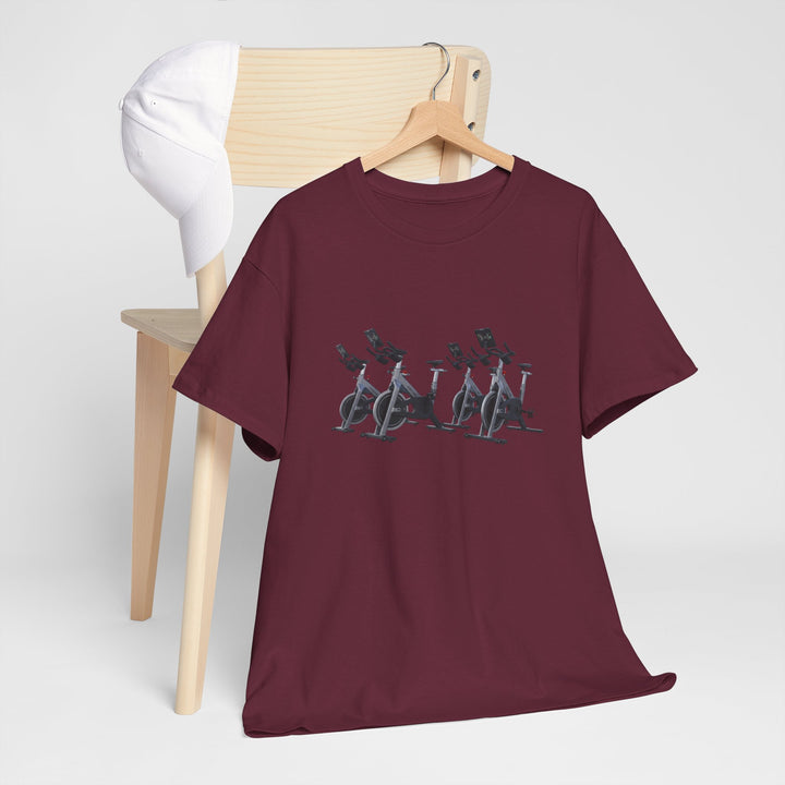 Spin Bikes Tee – soft, breathable cotton designed for indoor cycling and spin classes. Comfortable, durable, and perfect for active lifestyles.