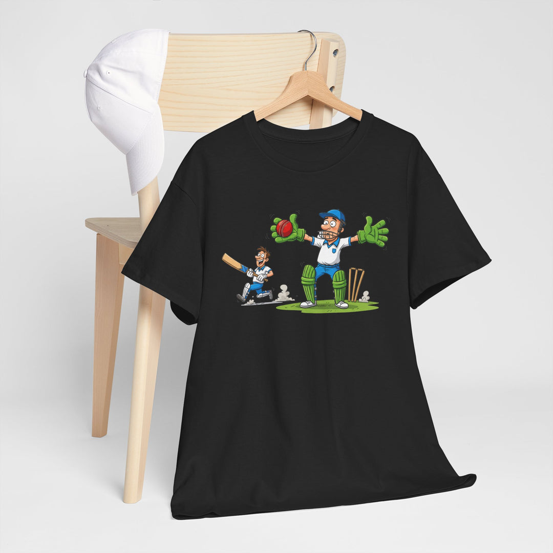 Cricket Catch Graphic Cartoon T-Shirt