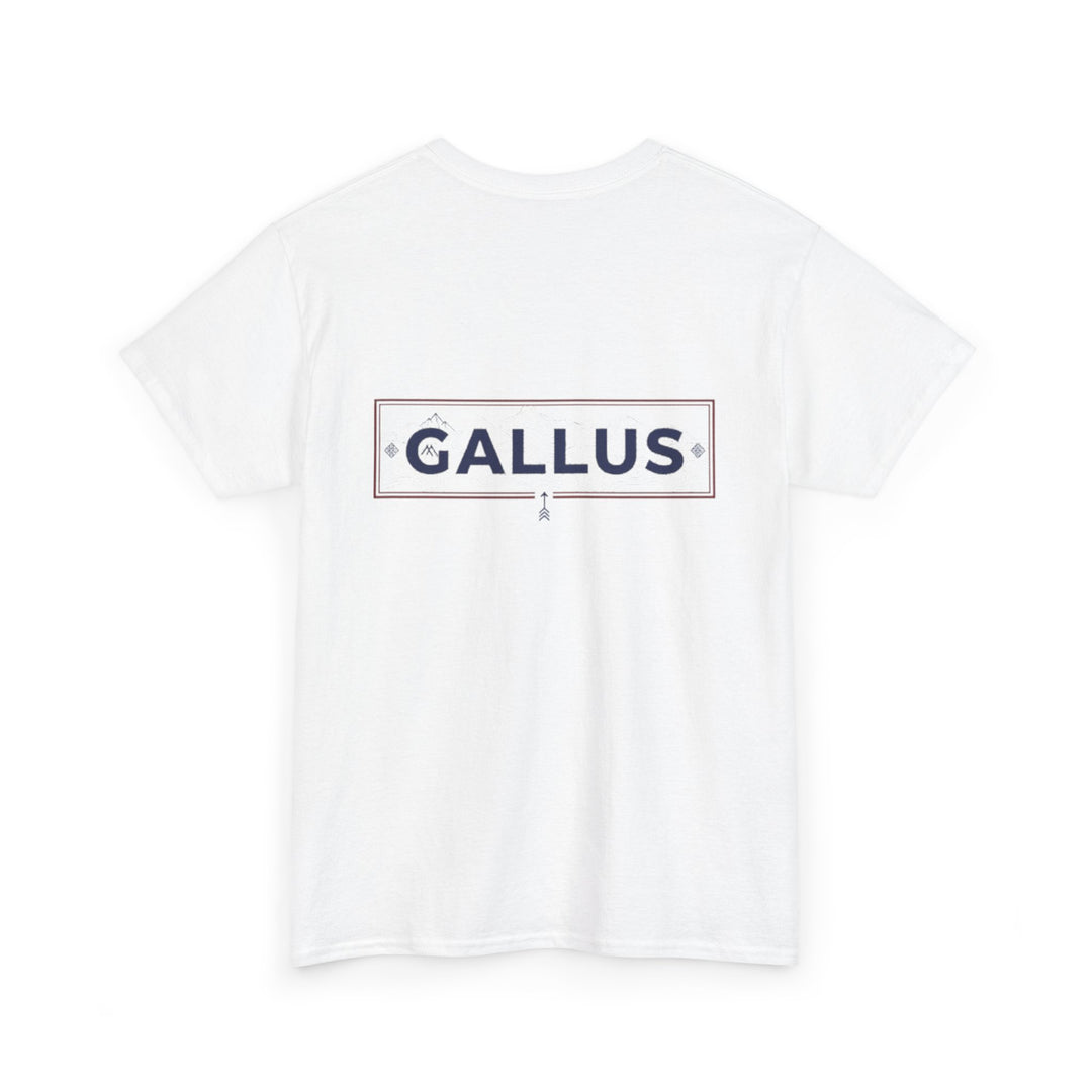 Gallus Logo T-Shirt — Minimal Retro Chest &amp; Back Graphic Tee