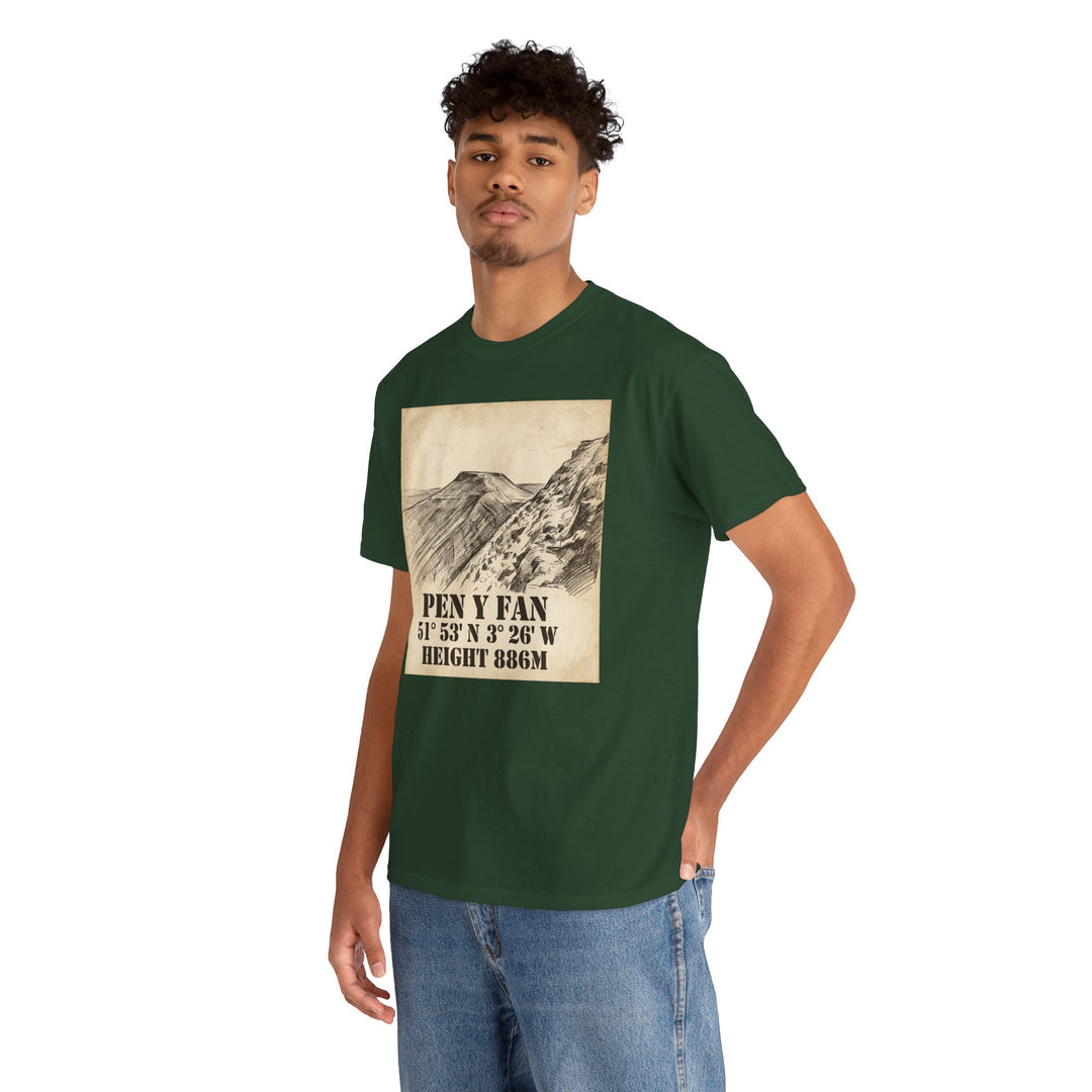Pen y Fan T-Shirt - Brecon Beacons Vintage Coordinates &amp; Elevation