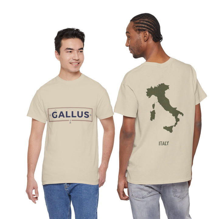 Italy Map Tee — GALLUS Logo Casual Cotton T-Shirt