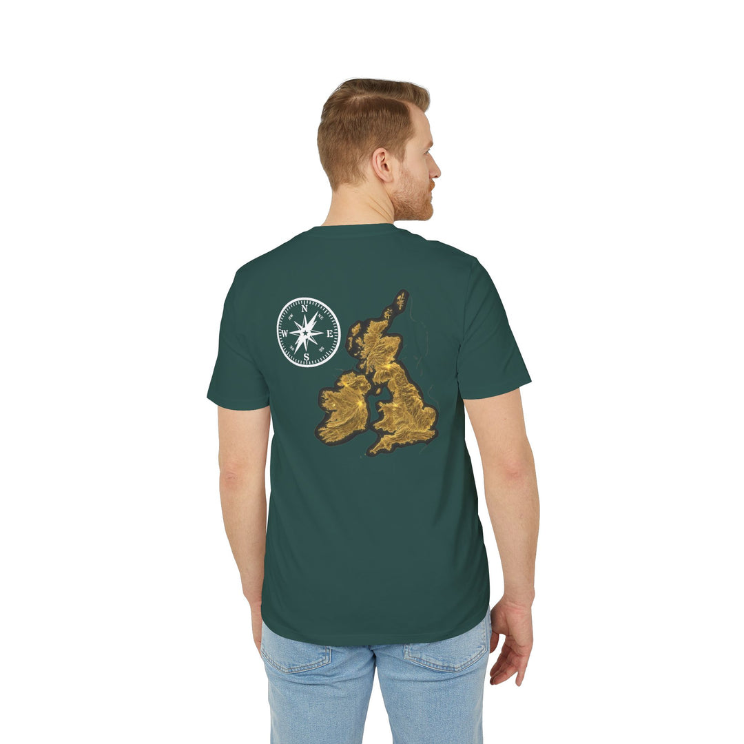 Gallus Britain T-Shirt — Vintage Compass Map Tee for UK Travelers &amp; Heritage Fans