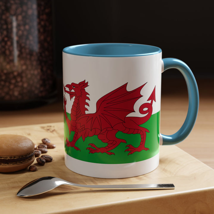 Wales Flag Accent Coffee Mug (11/15oz) – Red Welsh Dragon Tea &amp; Coffee Cup