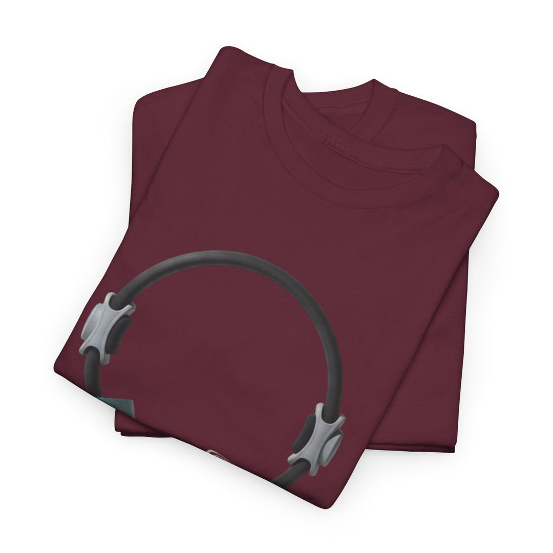 Pilates Band Workout Shirt – soft, breathable fabric designed for resistance band exercises. Comfortable, flexible, and perfect for Pilates sessions or workouts.