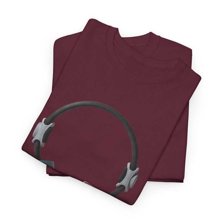 Pilates Band Workout Shirt – soft, breathable fabric designed for resistance band exercises. Comfortable, flexible, and perfect for Pilates sessions or workouts.