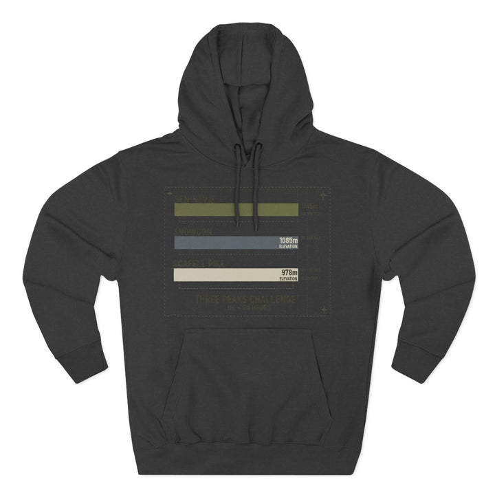 Three Peaks Challenge Hoodie — Retro Ben Nevis, Scafell Pike &amp; Snowdon Pullover