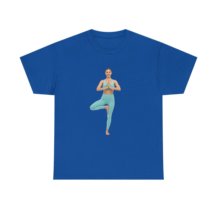 Yoga Pose Tee – soft, breathable cotton featuring a stylish yoga pose design. Perfect for yoga practice, meditation, or casual mindful lifestyle wear.
