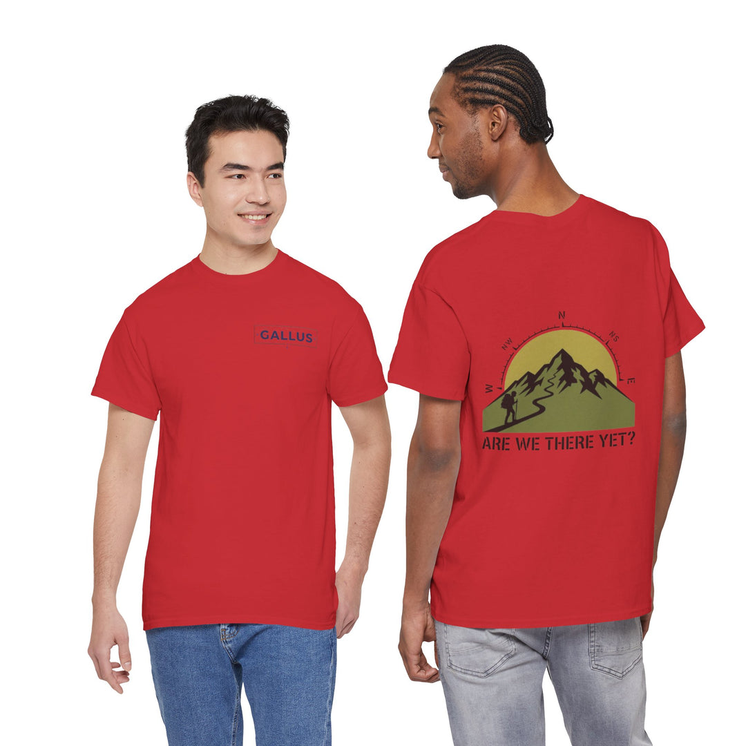 Are We There Yet? Mountain Graphic Tee — Adventure Compass Travel Shirt